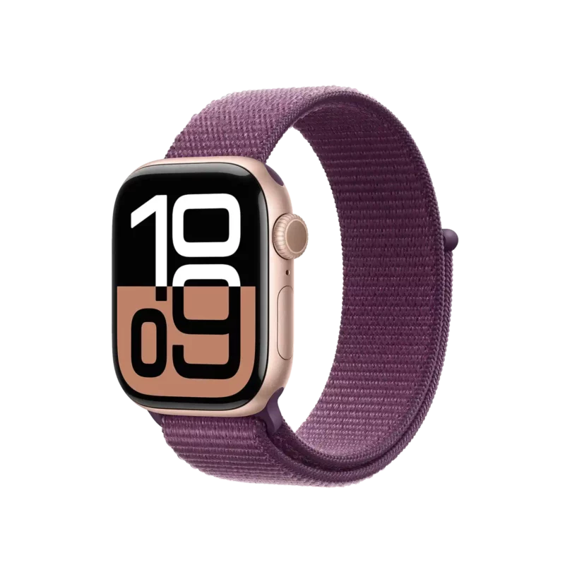 Apple Watch Séries 10, Bracelet Textile, 42 MM Prune